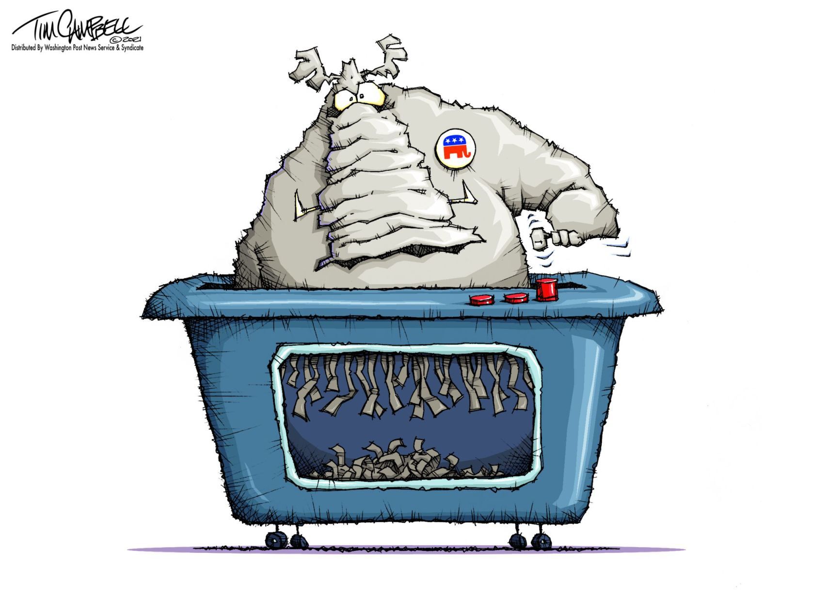 Tim Campbell cartoon
